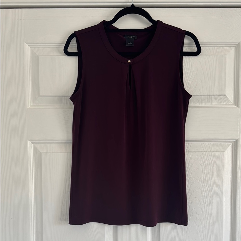 Ann Taylor Women's Sleeveless Top - Burgundy